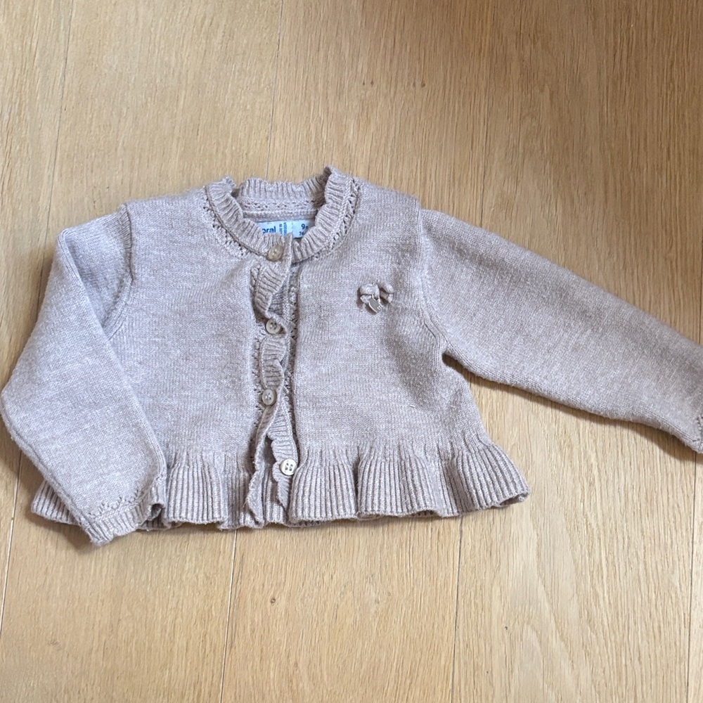 Mayoral Tan Button-Up Kids Sweater
